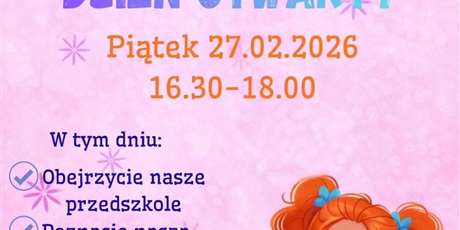 Zapraszamy na dni otwarte do naszego przedszkola